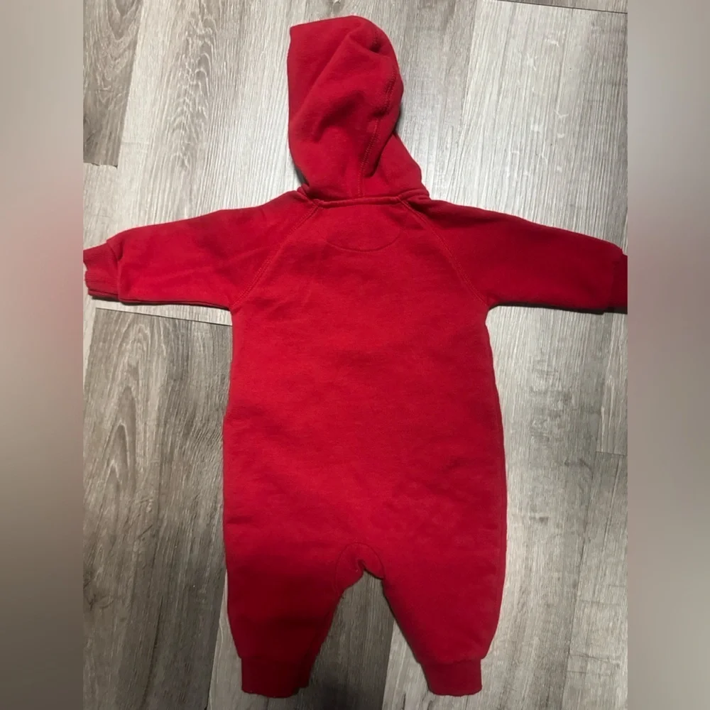 Nike Red Footies One Piece with Cozy Fleece